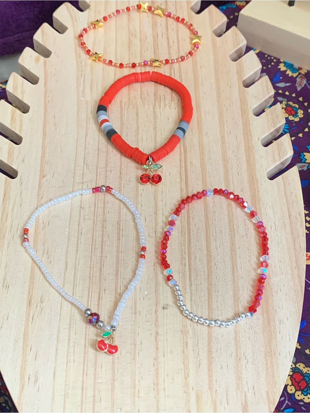 beaded bracelets with cherries